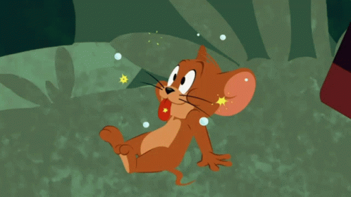 Cartoon Mouse Lying On Ground With Star GIF