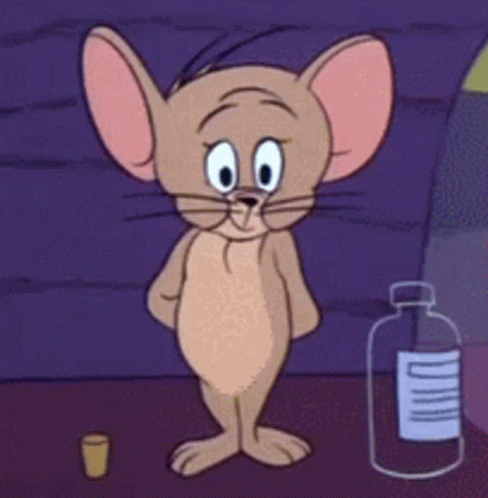 Cartoon Mouse Next To Medicine Bottle GIF