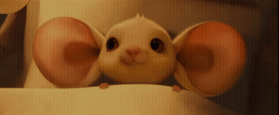 Cartoon Mouse Peeking Over Wall GIF