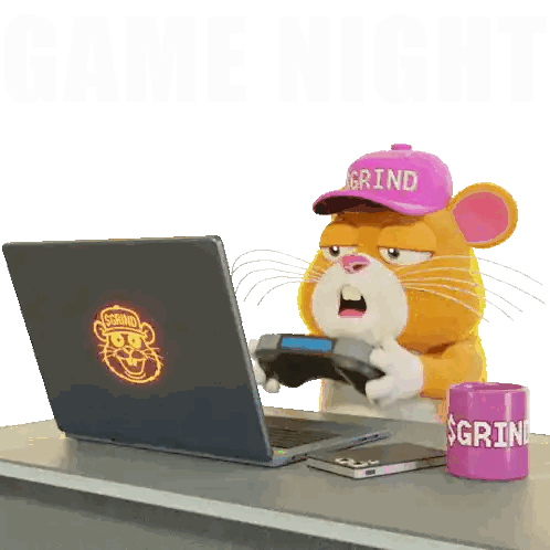 Cartoon Mouse Playing Video Game Sticker