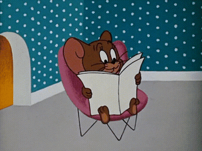 Cartoon Mouse Reading Book GIF