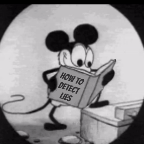 Cartoon Mouse Reading How To Detect Lies GIF