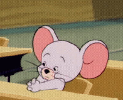 Cartoon Mouse Sitting At Desk GIF