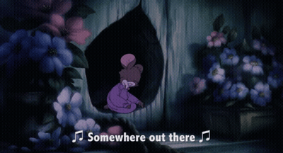 Cartoon Mouse Sitting In Hole Somewhere Out There GIF