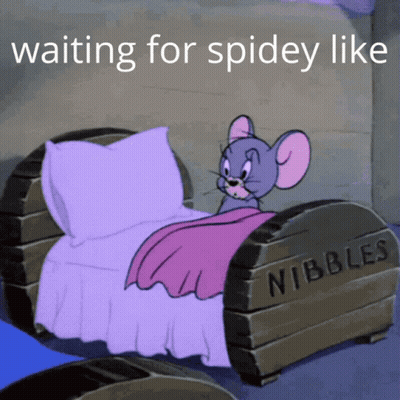 Cartoon Mouse Sitting On Bed GIF