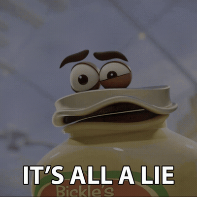 Cartoon Mouth Open Saying It's All A Lie GIF