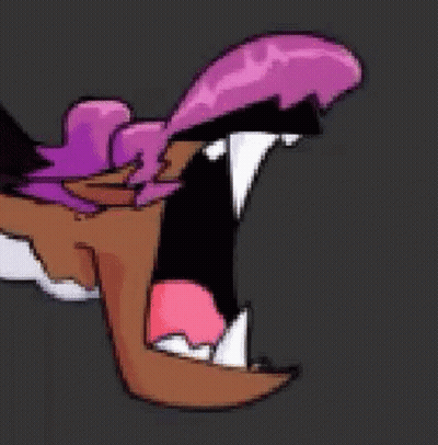 Cartoon Mouth With Hand Reaching Inside GIF