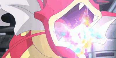 Cartoon Mouth With Rainbow Lightning GIF