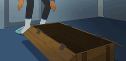 Cartoon Moving Cat Inside Box  GIF