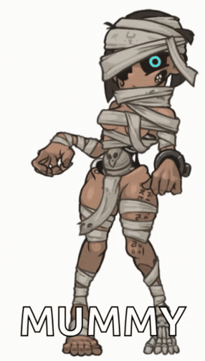 Cartoon Mummy With Word Mummy Below GIF