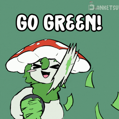 Cartoon Mushroom Saying Go Green GIF