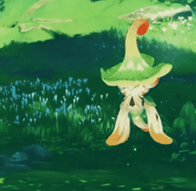 Cartoon Mushroom With Green Hat GIF