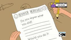 Cartoon Network Clarence Behavior Worksheet No Regrets Answer GIF