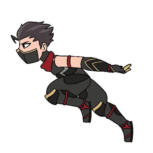 Cartoon Ninja Running With Mask Sticker