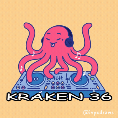 Cartoon Octopus Playing Turntable Kraken 36 GIF