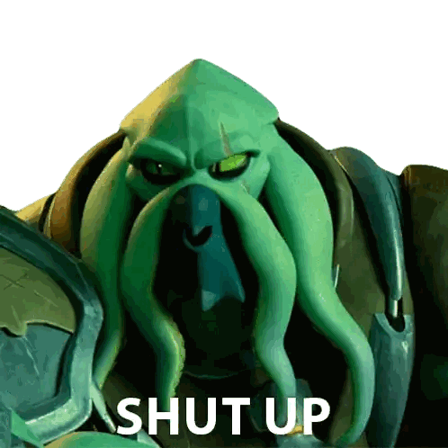 Cartoon Octopus Saying Shut Up Sticker