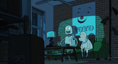 Cartoon Octopus Standing In Front Of Sign Reading Ave GIF