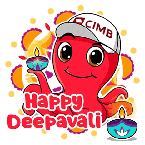 Cartoon Octopus Wearing Cimb Hat Holding Candle Sticker