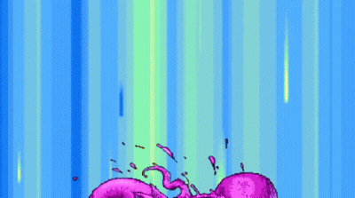 Cartoon Octopus With Shield On Back GIF