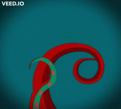 Cartoon Octopus With Veed.io GIF