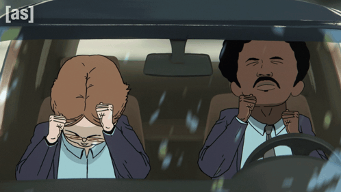 Cartoon Of Two Men In Car With As On Bottom Right GIF