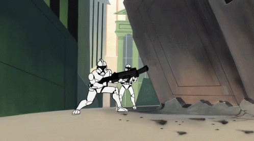 Cartoon Of Two Soldiers Holding Guns GIF