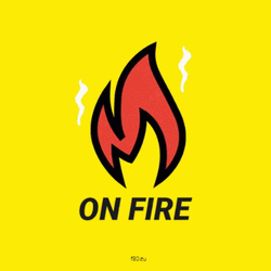 Cartoon On Fire Signage GIF
