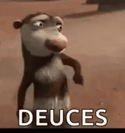 Cartoon Opossum On Dirt Road With Deuces GIF