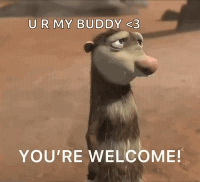 Cartoon Opossum Peace Sign Saying You're Welcome GIF