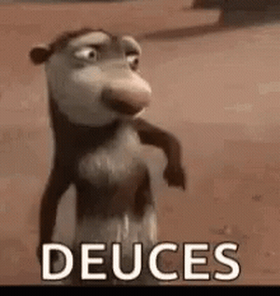 Cartoon Opossum Saying Deuces GIF