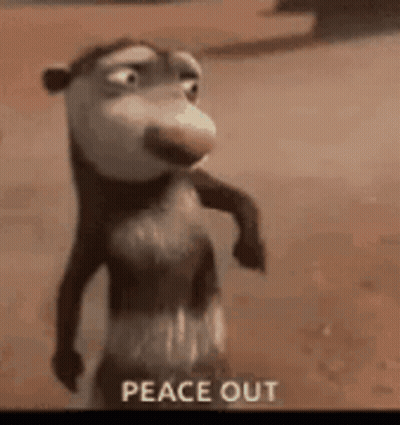 Cartoon Opossum Standing On Dirt Road Peace Out GIF