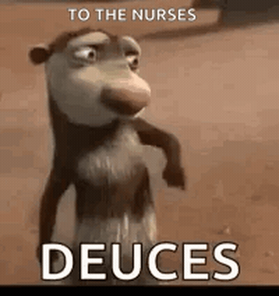 Cartoon Opossum To The Nurses Deuces GIF