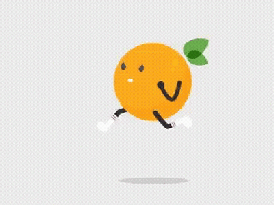 Cartoon Orange Running GIF