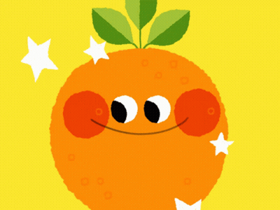 Cartoon Orange With Face GIF
