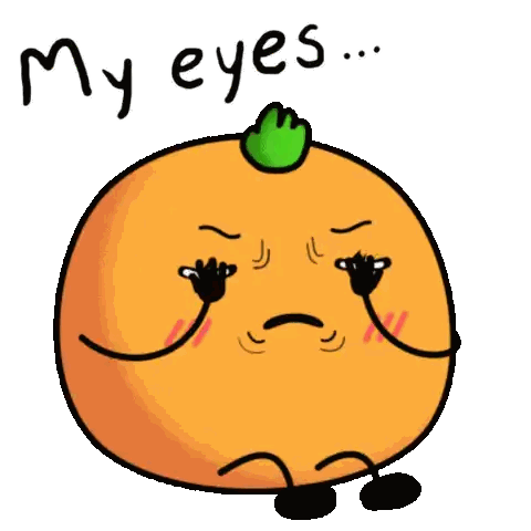Cartoon Orange With My Eyes Sticker