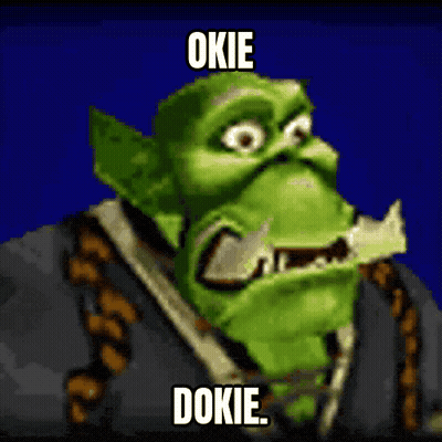 Cartoon Orc Saying Okie Dokie GIF