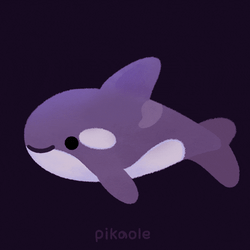 Cartoon Orca Winking GIF