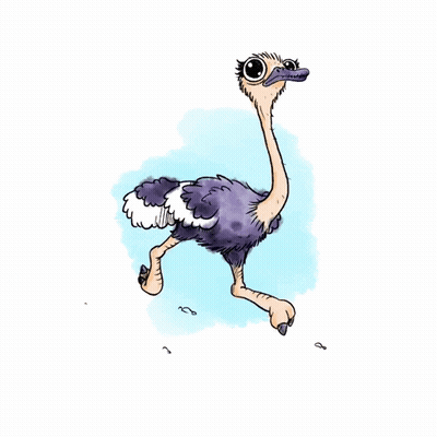Cartoon Ostrich With Long Neck GIF