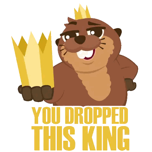 Cartoon Otter Holding Crown You Dropped This King Sticker