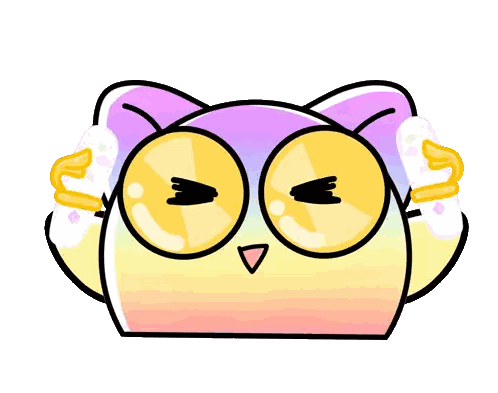 Cartoon Owl Covering Ears Sticker