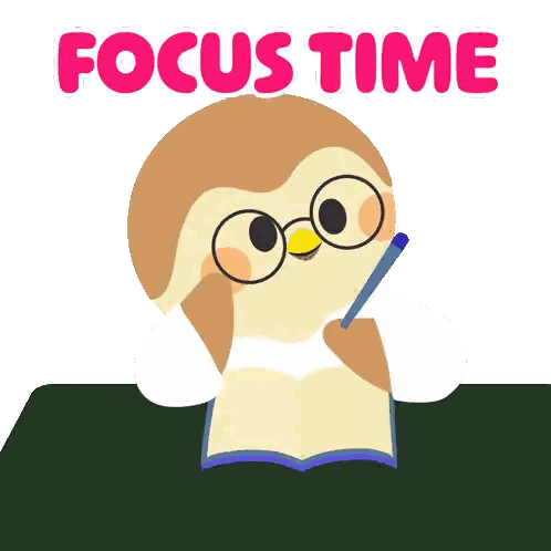 Cartoon Owl Focus Time Sticker