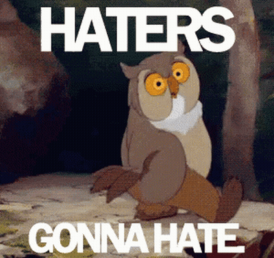 Cartoon Owl Haters Gonna Hate GIF