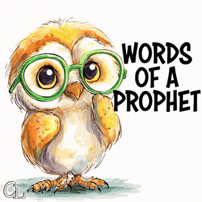 Cartoon Owl In Green Glasses Words Of A Prophet GIF