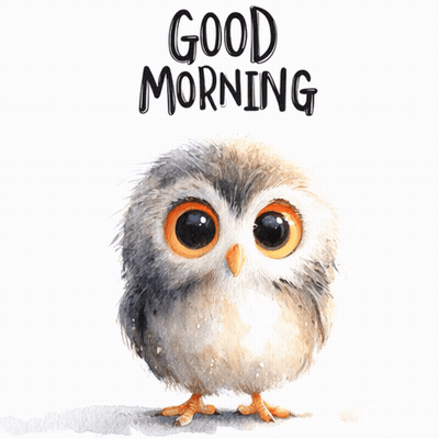 Cartoon Owl Saying Good Morning GIF