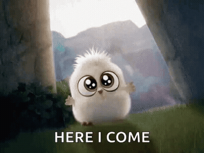 Cartoon Owl Saying Here I Come GIF