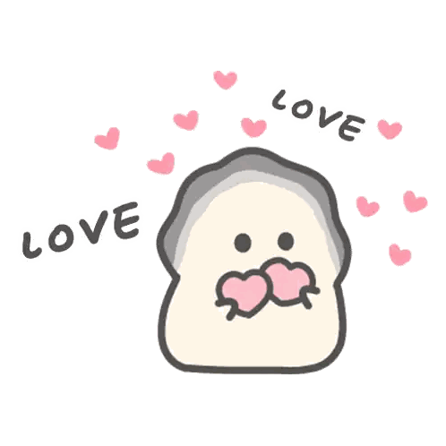 Cartoon Oyster With Hearts Saying Love Sticker