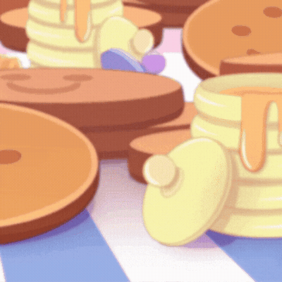 Cartoon Pancakes And Syrup Jar GIF