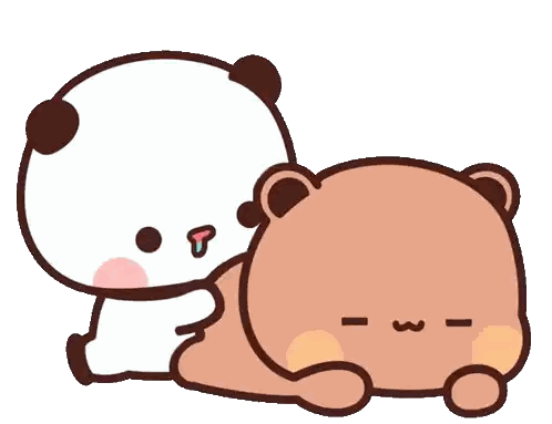 Cartoon Panda And Brown Bear Sticker