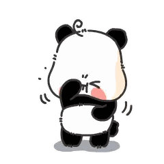 Cartoon Panda Bear Covering Face With Paws Sticker