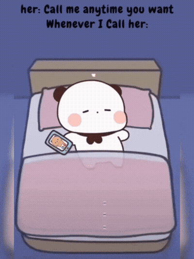 Cartoon Panda Bear Laying In Bed GIF
